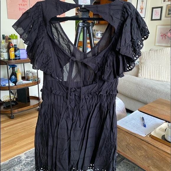 UO Black Ruffle Romper - Picture 3 of 3